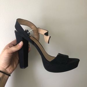 Navy velvet High Heels